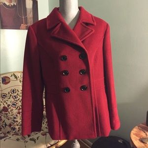 Red Winter Pea Coat - Size L - St. John’s Bay